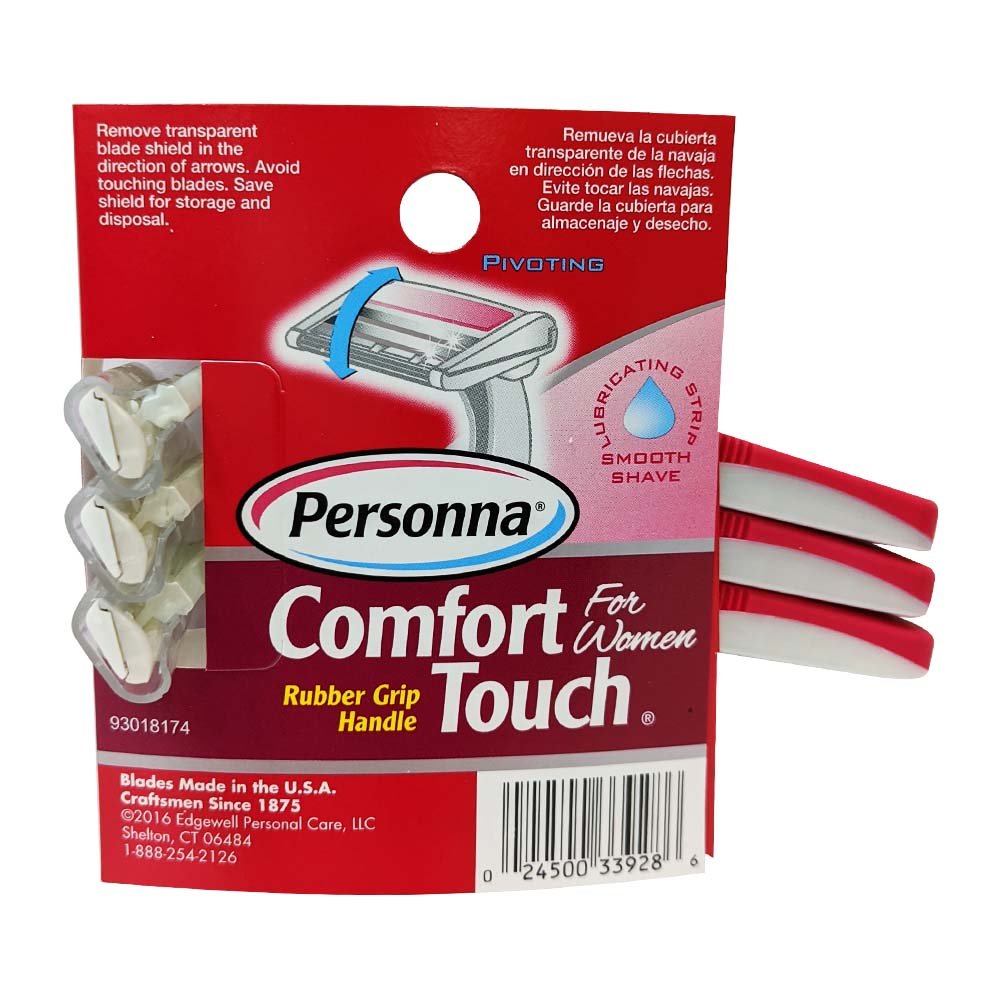 Personna Womens Comfort Touch Twin Blade Shaver 3Pack Case of 12 - Sterling Distributors