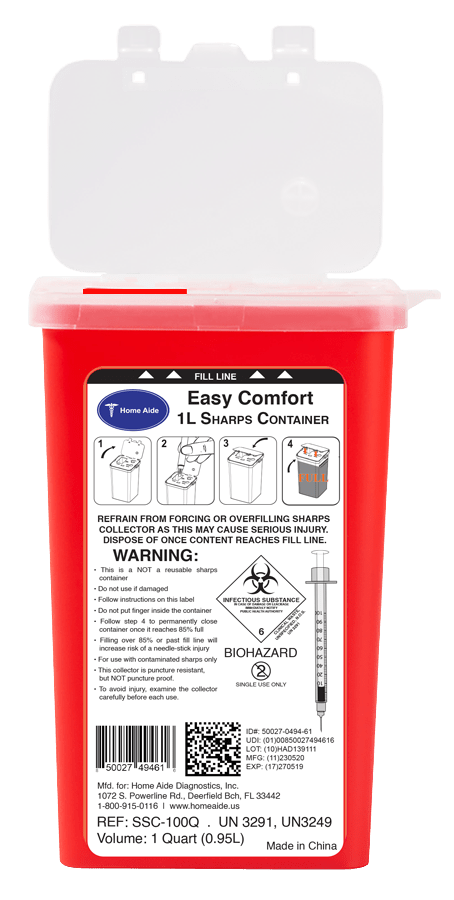 Easy Comfort 1 Liter Sharps Container - Sterling Distributors