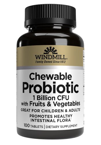 Windmill Chewable Probiotic 1 Billion CFU Acidophilus with Fruits & Vegetables Tablets - Sterling Distributors