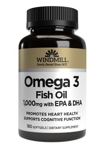 Omega 3 Fish Oil 1000 mg with EPA & DHA Softgels 180ct - Sterling Distributors