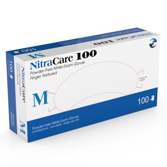 Medgluv Medium Nitrile Nitracare Blue 100/Box
