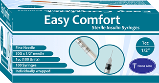 EasyComfort Insulin Syringe 30g 1cc 1/2in