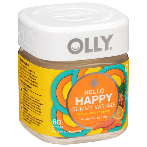 OLLY Hello Happy Gummy Worms - 60ct