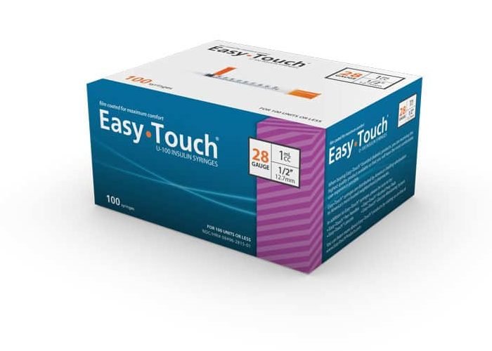 EasyTouch 28g 1/2cc Syringe 1/2 Length (828555)