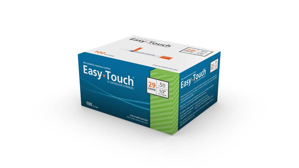 EasyTouch 29g 1/2cc Syringe 1/2 Length Box/100 (829555) - Sterling Distributors