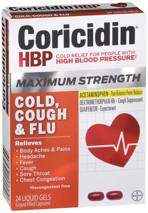 Coricidin Max Strength Cold & Flu Day Night 24 Liquid Gels - Sterling Distributors