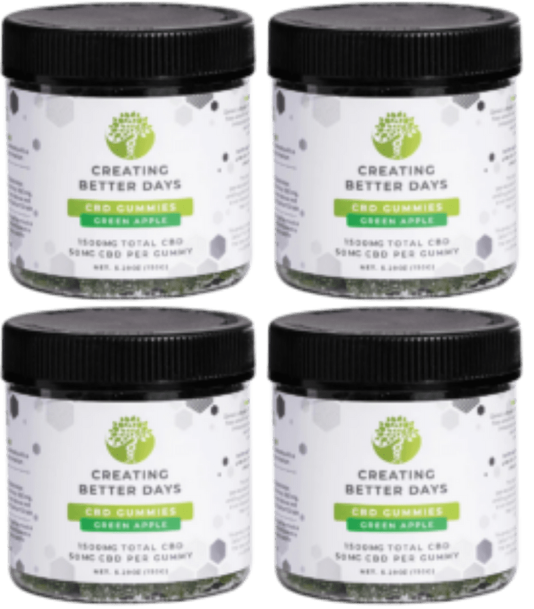 Green Apple 1500MG CBD Gummies - THC Free -Case of 4