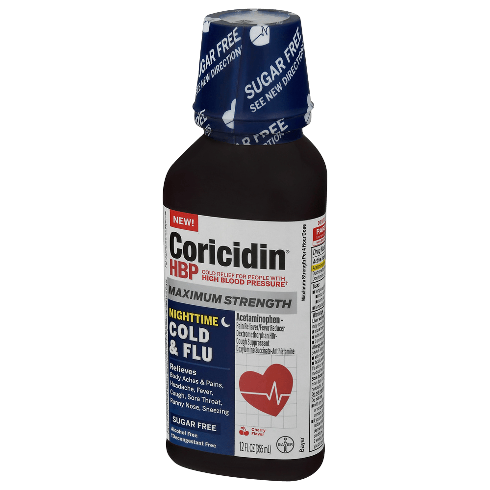 Coricidin HBP Cold/Flu Night 12oz - Sterling Distributors