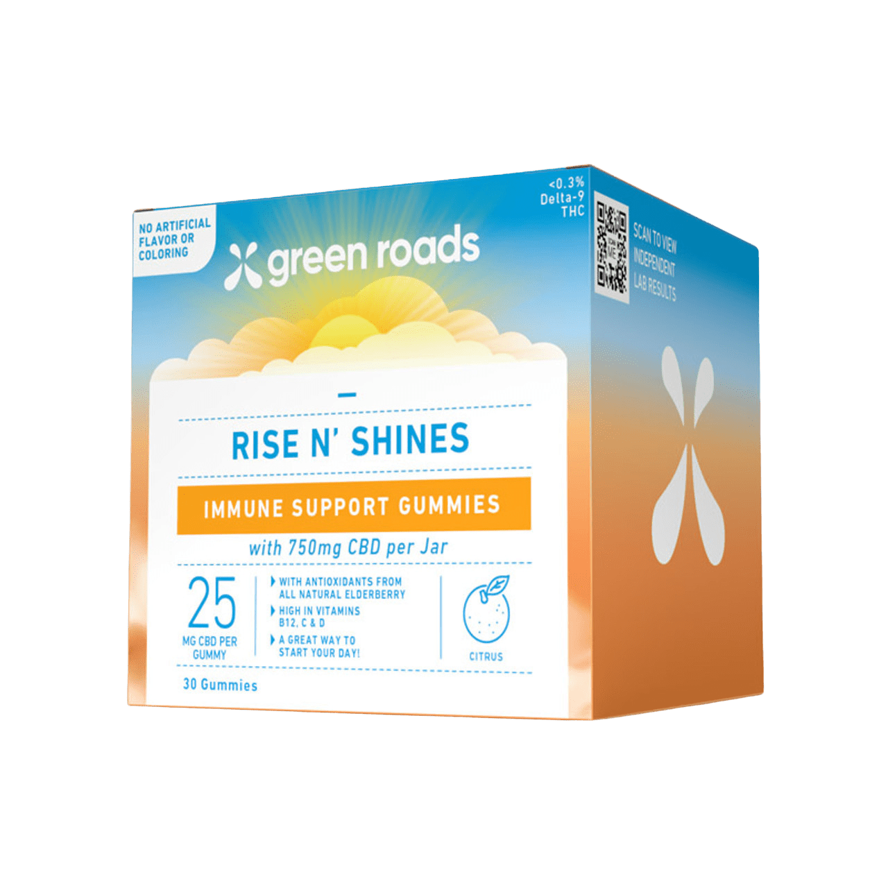 Green Roads Rise N Shine Immune Support Gummies 750mg - Case of 4 - Sterling Distributors