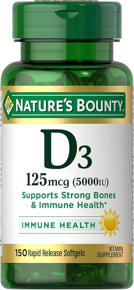 Nature Bounty Vitamin D3 125mcg (5000IU) 150ct Softgels - Sterling Distributors