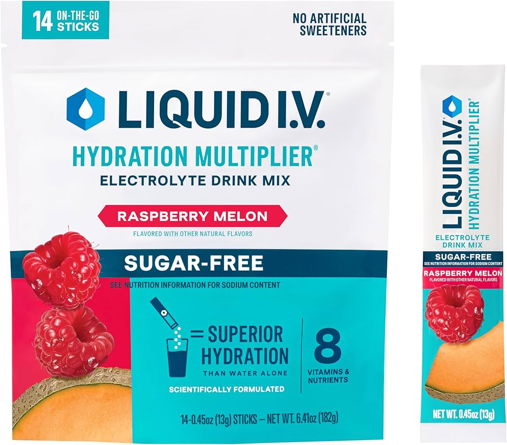 Liquid IV Sugar Free Electrolyte Drink Mix Raspberry Melon 14ct - Sterling Distributors