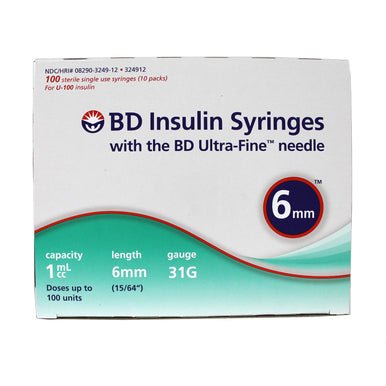 BD Ultra - Fine Insulin Syringe 6mm Needle 1ml 31g - Sterling Distributors