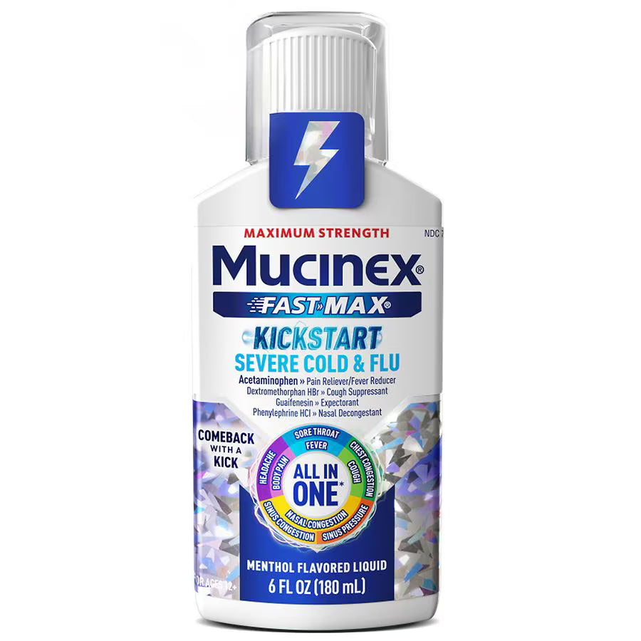 Mucinex Fast-Max Kickstart Severe Cold & Flu Maximum Strength Liquid 6 Fl Oz