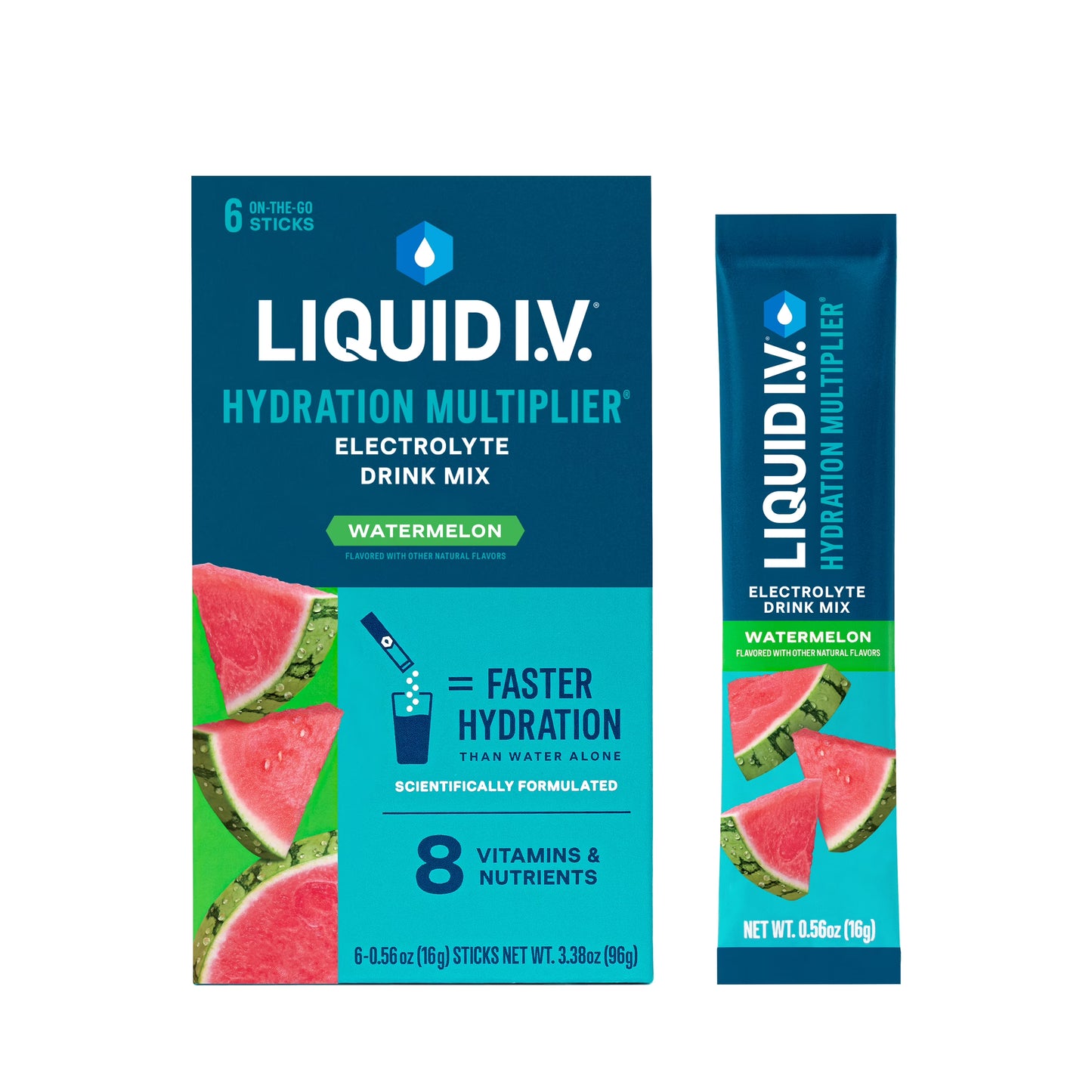 Liquid IV Hydration Multiplier Electrolyte Drink Mix Watermelon 6ct