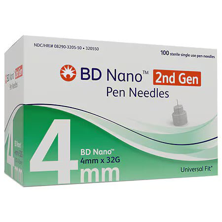 BD Nano 2nd Gen Pen Needles 32g 4mm 100ct - Sterling Distributors