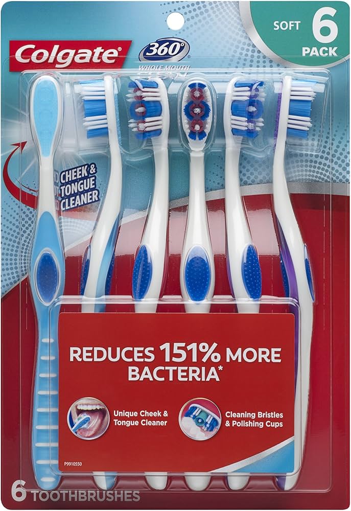 Colgate 360 Toothbrush With Tongue Cleaner Pack/12