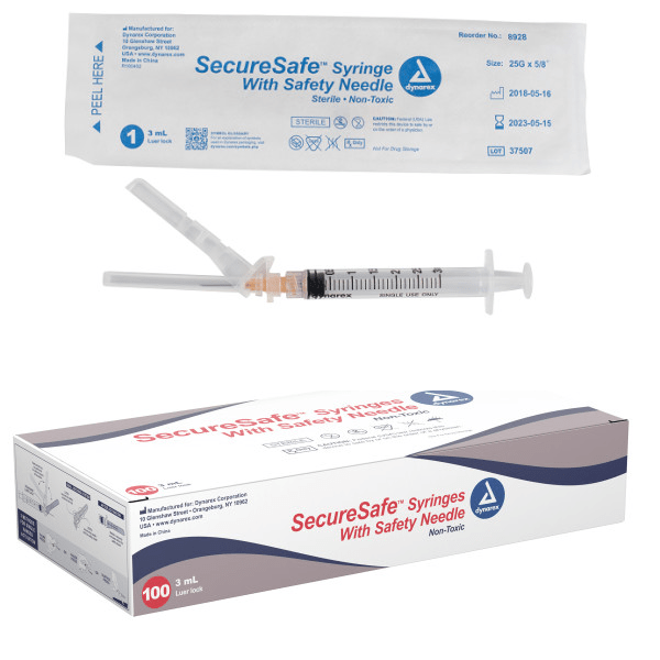 Dynarex Syringe 3cc Luer Lock 25G 1in Needle Bx/100 - Sterling Distributors