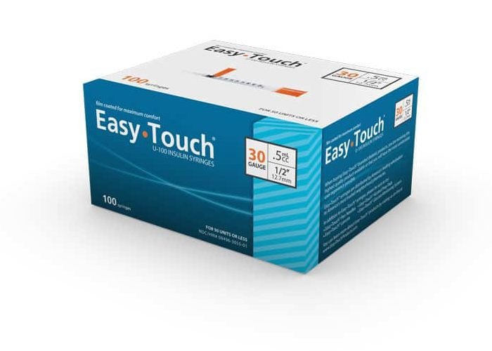 EasyTouch 30g 1/2cc Syringe 1/2 Length (830555) - Sterling Distributors