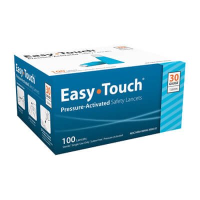 EasyTouch Safety Lancet 30G 1.6MM Cyan (830061) - Sterling Distributors