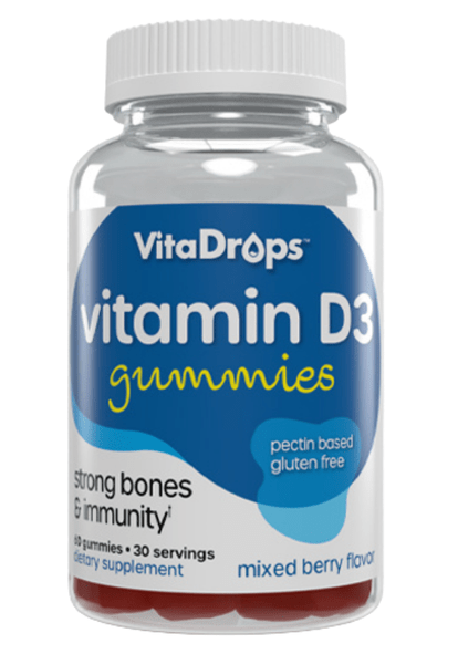 VitaDrops Vitamin D3 Gummies - Mixed Berry Flavor 60ct