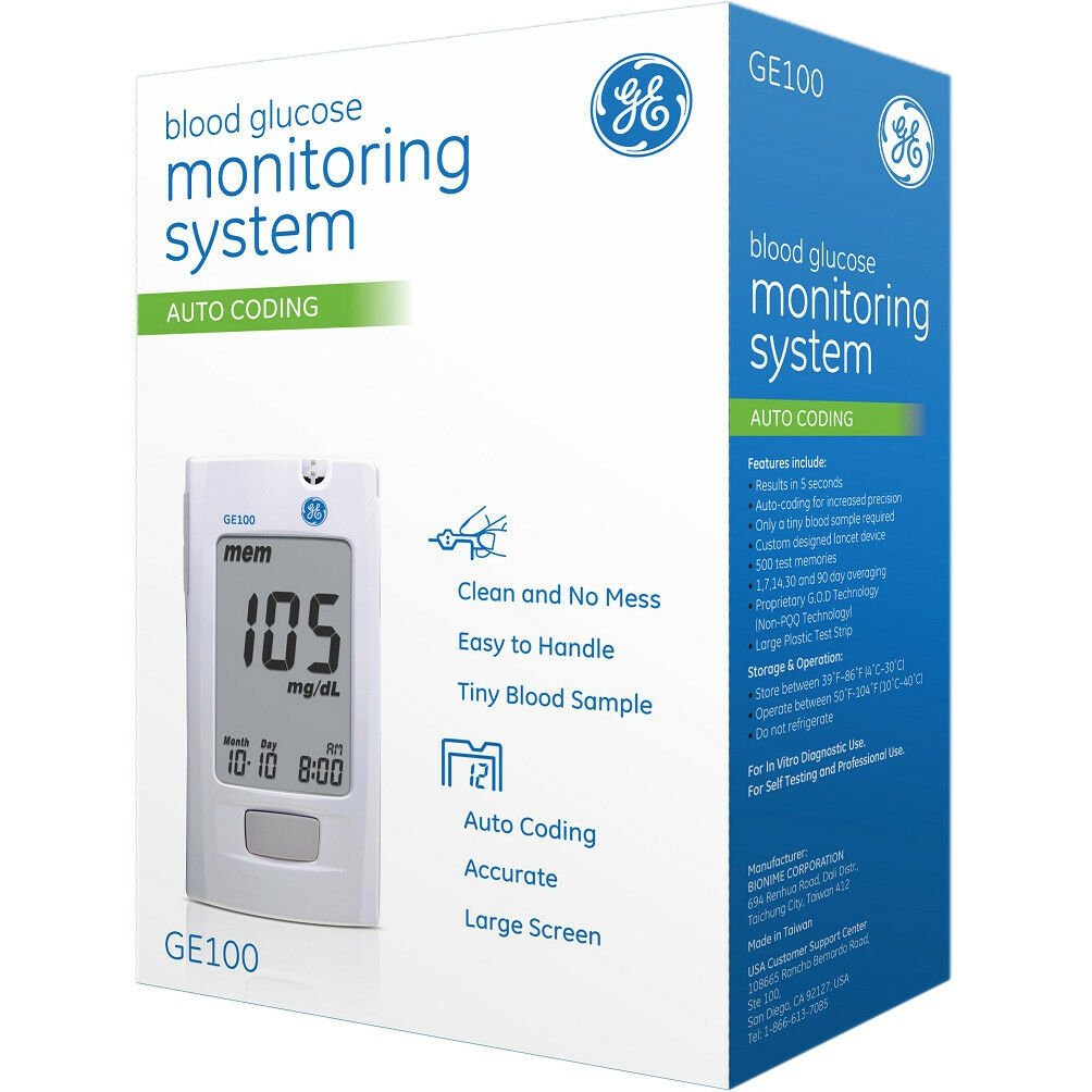 GE100 Blood Glucose Monitoring System - Sterling Distributors