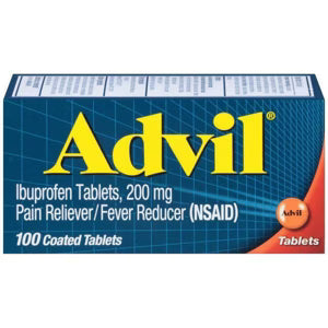 Advil Ibuprofen Pain Reliver & Fever Reducer Tablets 100 ct