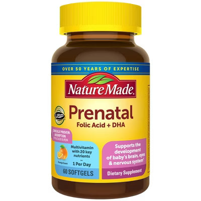 Nature Made Prenatal with Folic Acid + DHA Softgel 60ct