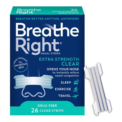 Breathe Right Extra Strength Drug Free Clear Nasal Strips 26 Ct