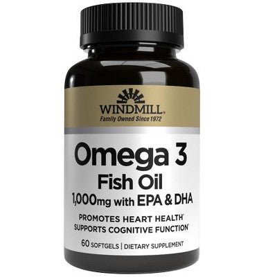 Omega 3 Fish Oil 1000 mg with EPA & DHA Softgels 60ct - Sterling Distributors