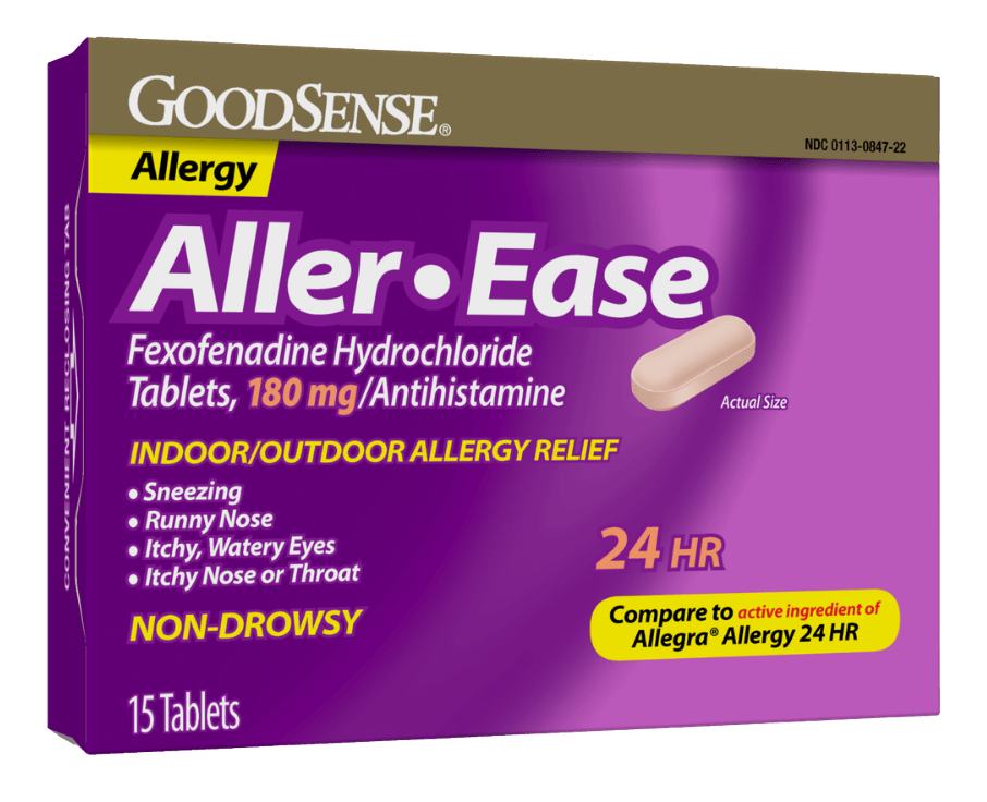 GoodSense Aller-Ease 180 Mg 24-Hour Non-Drowsy Tablets 15 CT (Case of 6) - Sterling Distributors