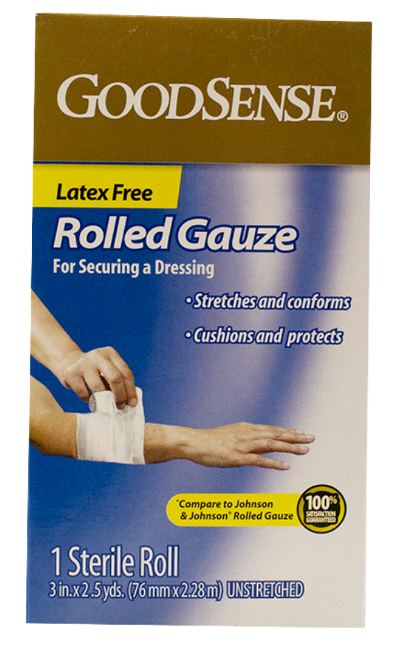 GoodSense Rolled Gauze 3" X 2.5 Yds 1 Sterile Roll