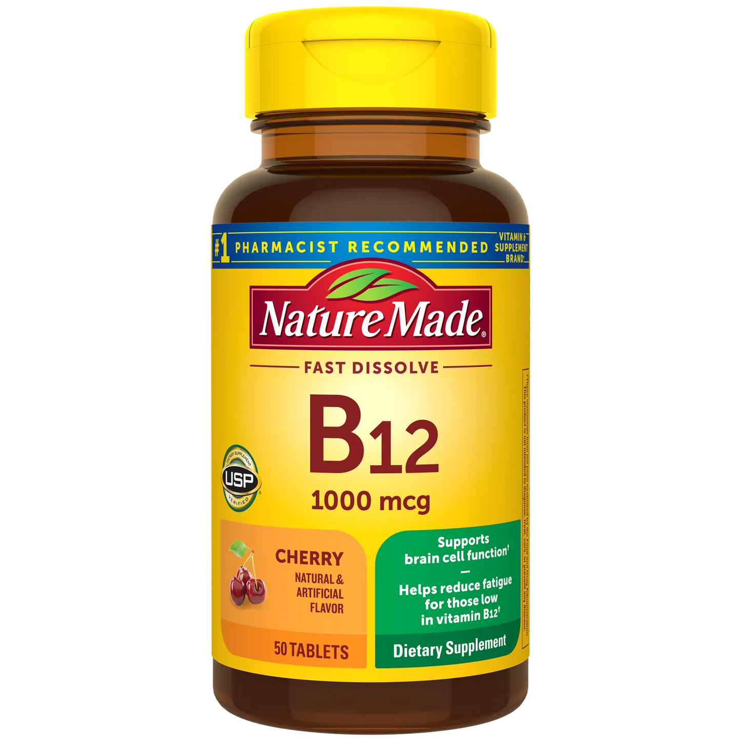 Nature Made Vitamin B12 Easy Dissolve Cherry Flavor 1000 mcg 50 ct Tablets - Sterling Distributors
