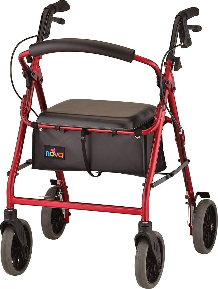 Nova Zoom Rolling Walker 22inch Red