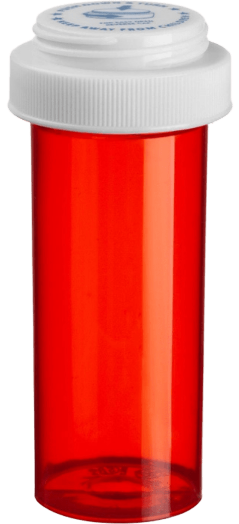 Colorsafe Reversible Cap Vials 8 Dram Red - Sterling Distributors