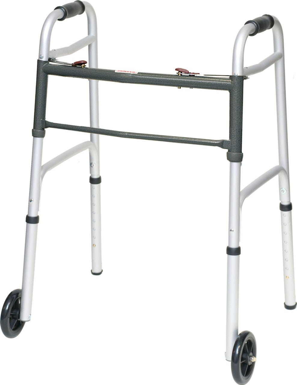 ProBasics Aluminum 2 - Button Folding Walker 5in Wheels - Sterling Distributors