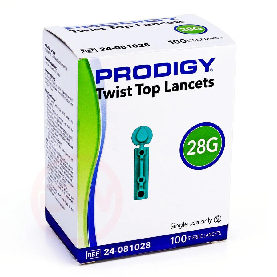 The Prodigy Lancets 28G Twist Top are designed to make blood glucose testing easier, safer, and more comfortable.