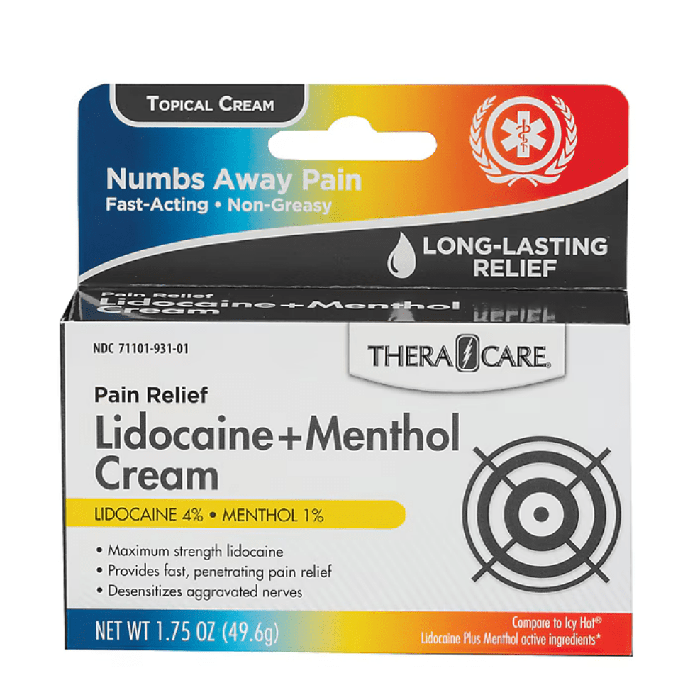 TheraCare Non - Greasy Lidocaine + Menthol Cream - Sterling Distributors