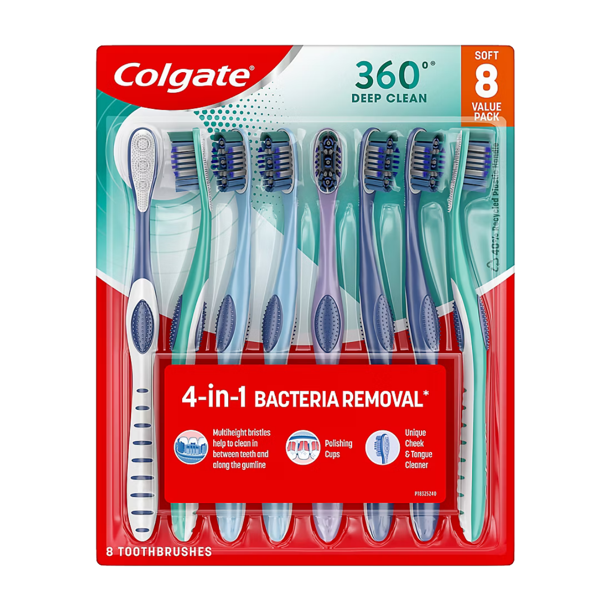 Colgate 360 Whole Mouth Clean Toothbrushes 8 pack