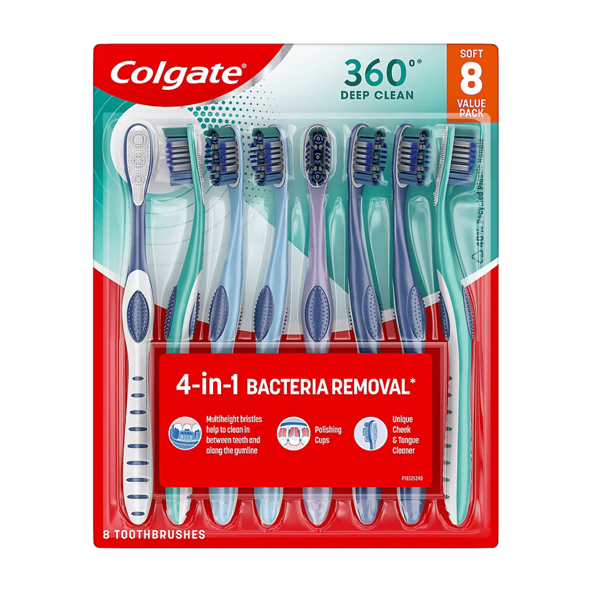 Colgate 360 Whole Mouth Clean Toothbrushes 8 pack - Sterling Distributors