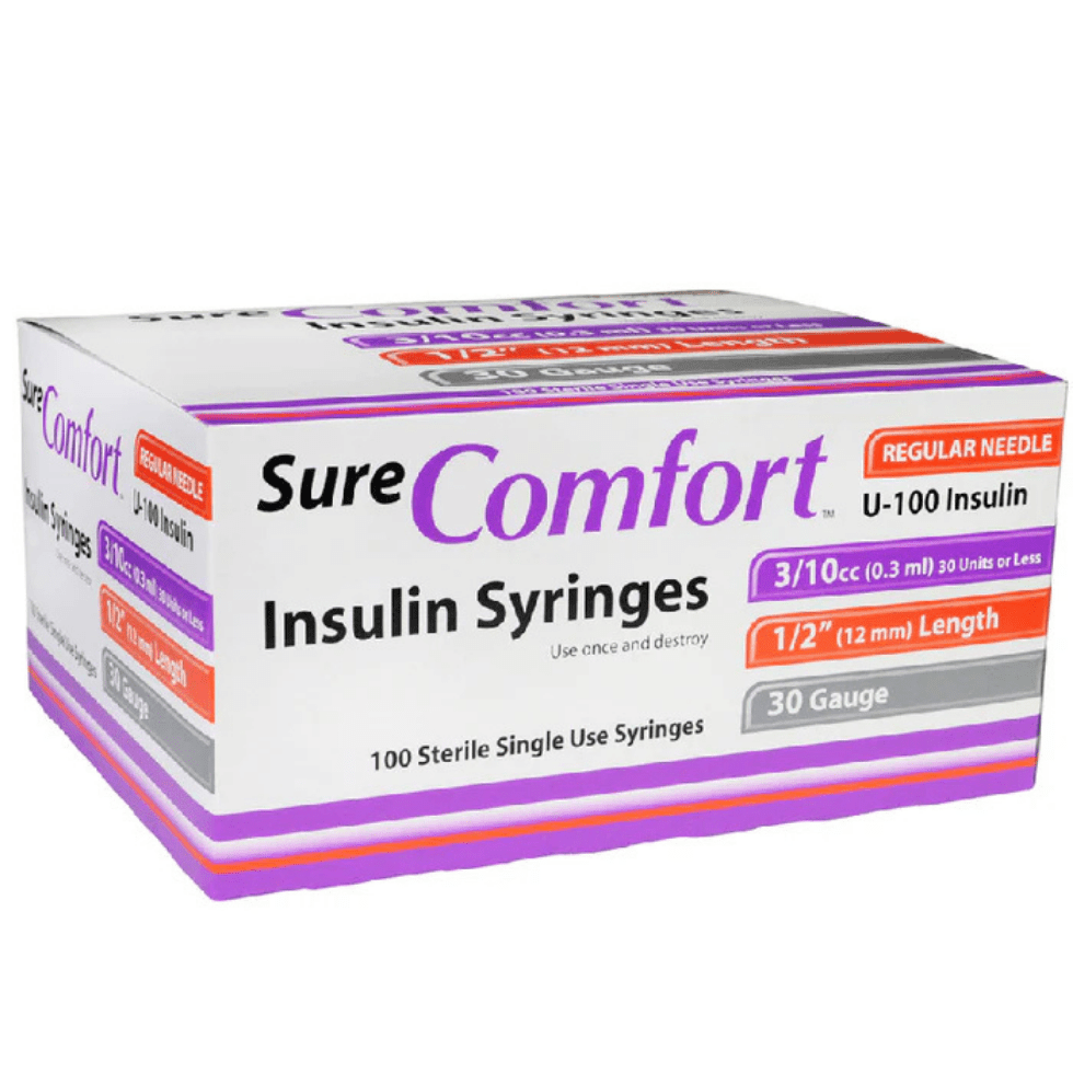 Allison Medical SureComfort Syringe 30G 310cc 1/2" 100/Box - Sterling Distributors