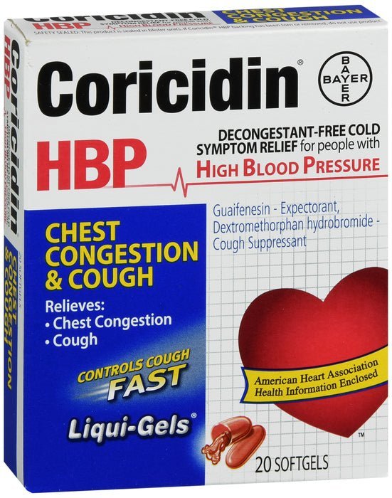 Coricidin HBP Chest Congestion & Cough 20ct Short Dated EXP 2/26 - Sterling Distributors