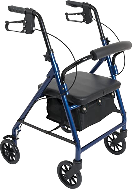Probasics Aluminum Rollator 6in Wheels 300lb Capacity Blue