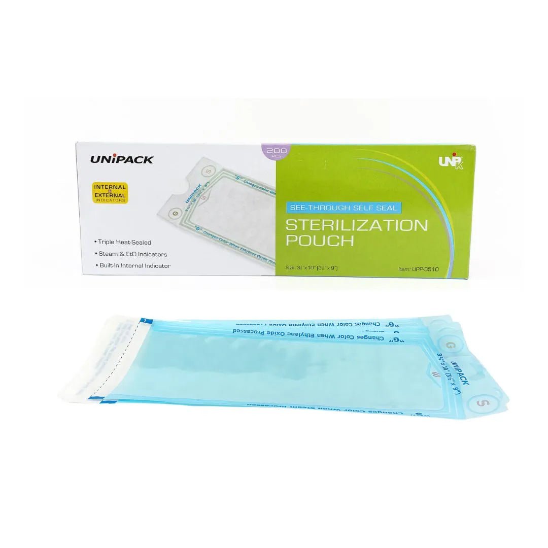 Self Seal 2 - 3/4 x 10 Sterilization Pouches - Unipack - Sterling Distributors