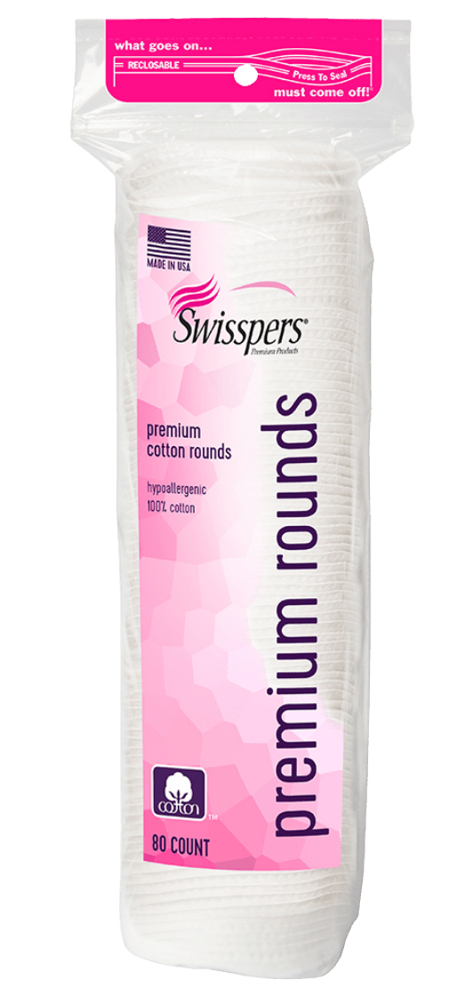 Swisspers Premium Dual Texture Cotton Rounds 80 CT (Case of 6) - Sterling Distributors