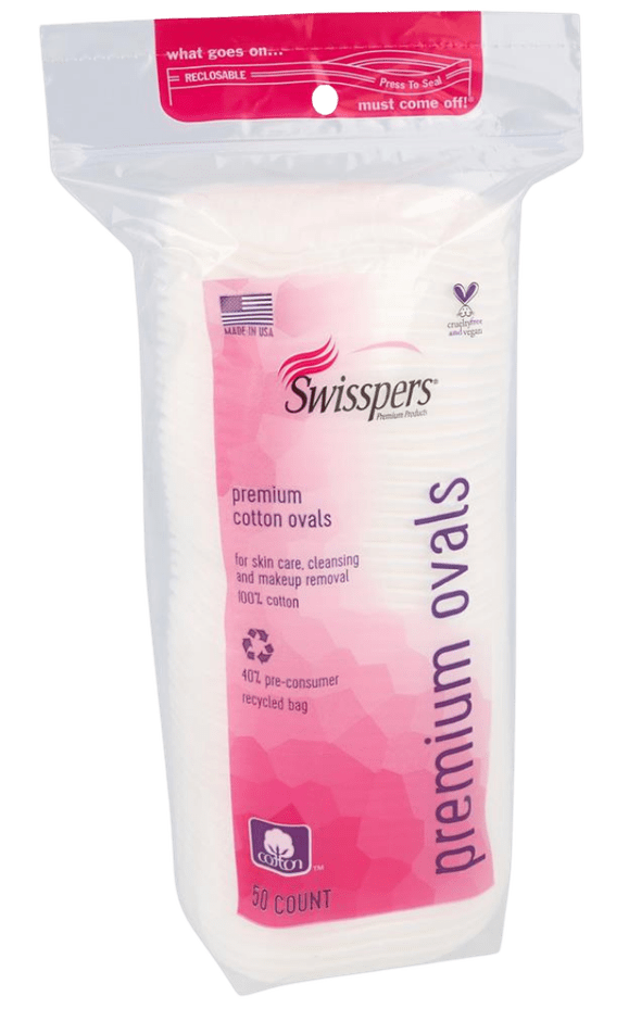 Swisspers Premium Facial Cleansing Pads Rectangle Ultra Soft 50 CT (Case of 6) - Sterling Distributors
