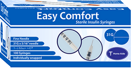 Homeaide EasyComfort Insulin Syringe 31g 5/16" 0.3cc - Sterling Distributors