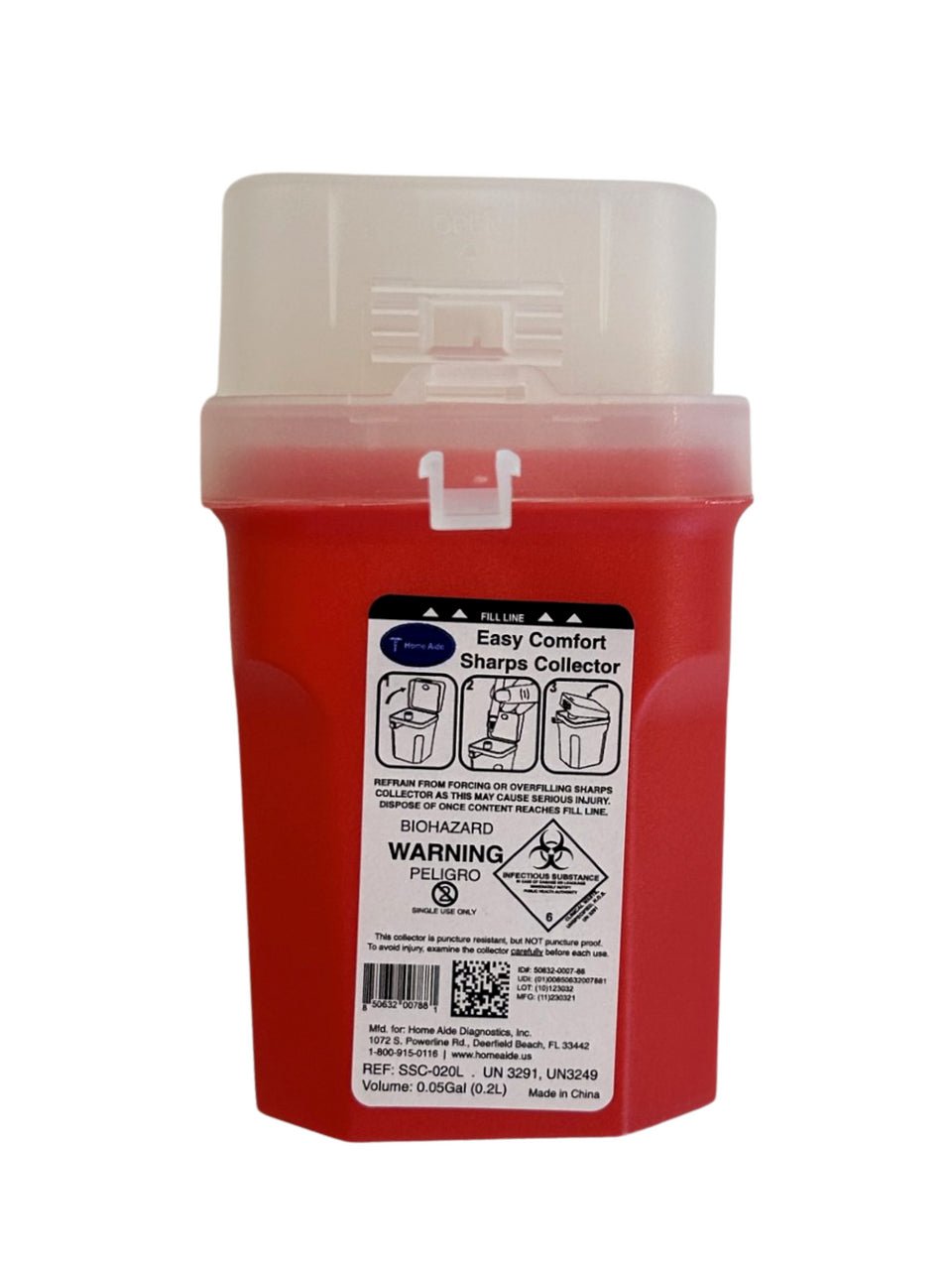 Homeaide Easy Comfort 0.2 Liter Sharps Container - Sterling Distributors