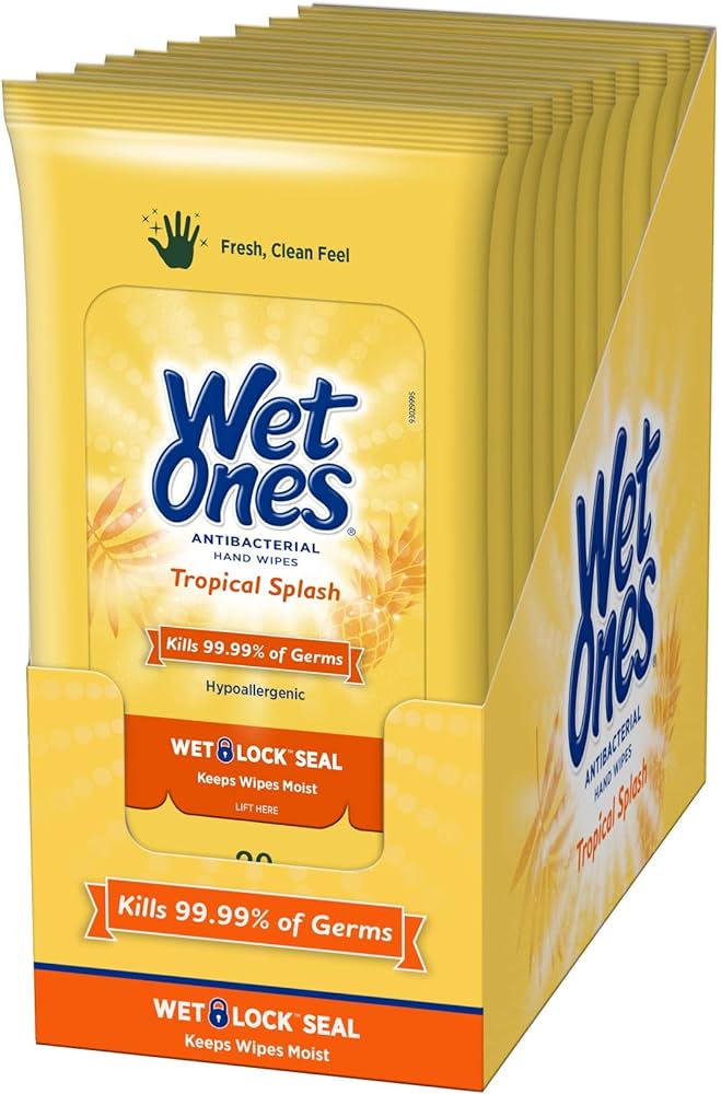 Wet Ones Antibacterial Wipes Tropical Citrus Case of 12 - Sterling Distributors