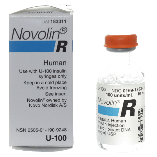 Novolin Nordisk R vial. 10ml