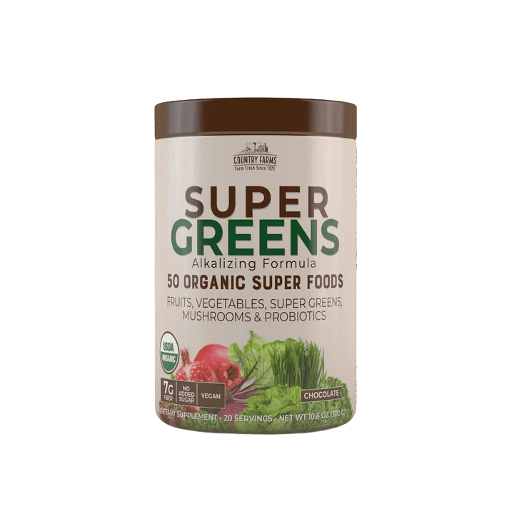 Country Farms Super Greens Chocolate Drink Mix - Sterling Distributors